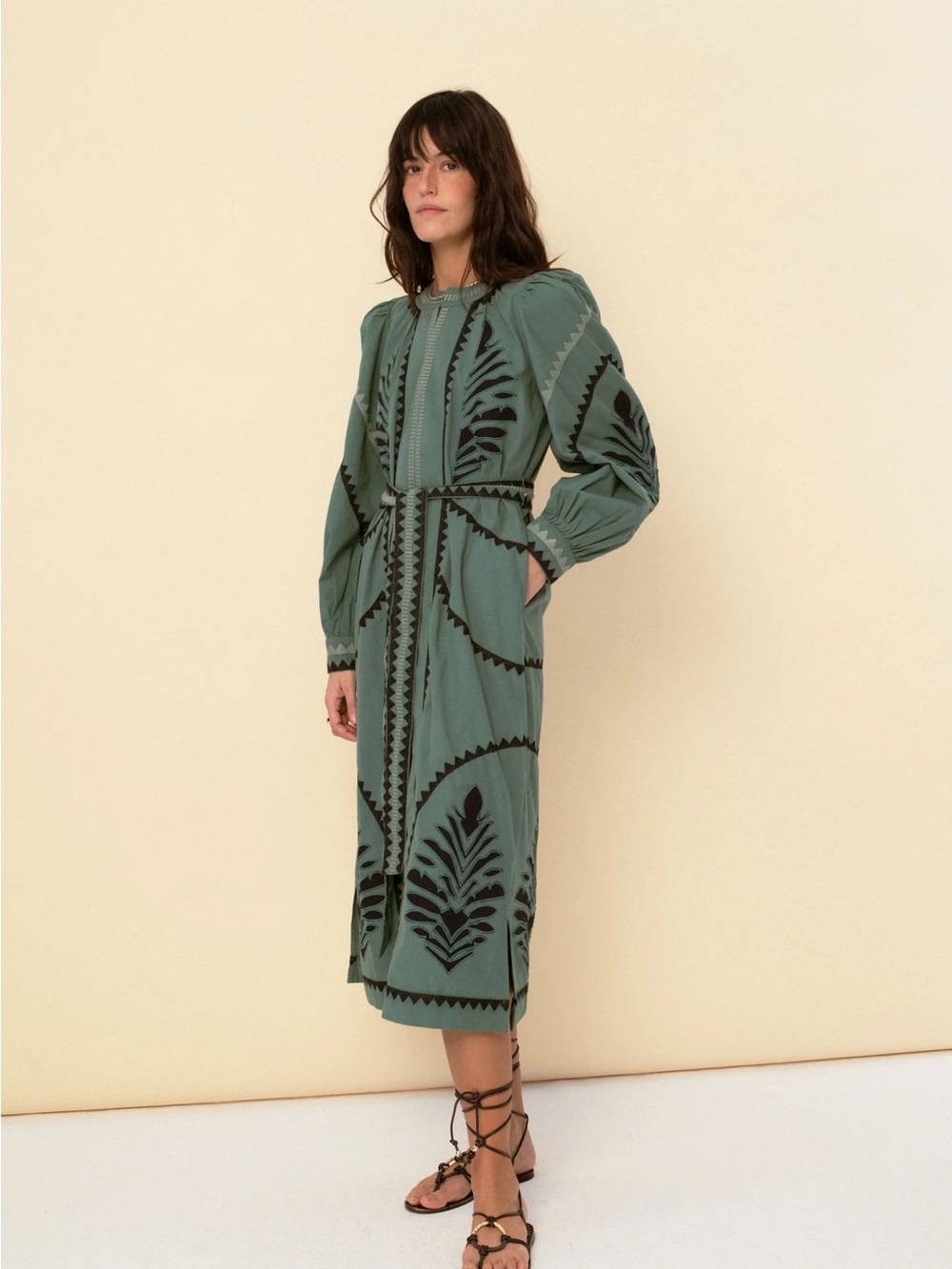 [NWT] $420 SONMER Susan Dress in Green. Size Medium
